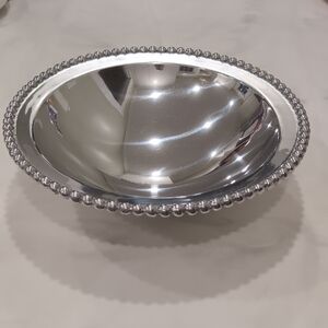 Mariposa Large Beaded Bowl With Seashell Serving Spoons